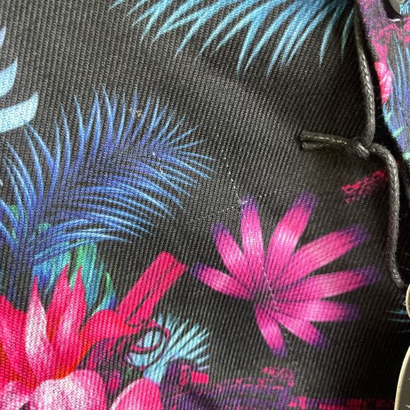 Retro Rifle Tropics Shirt Mens 5XL (Fits 3XL+) Black Floral Long Sleeve Button - Picture 9 of 11